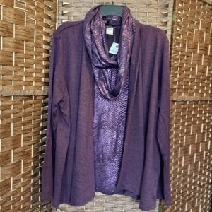 Love Ryan 3-in-1 Top & Cardigan Combo w Detachable Infinity Scarf